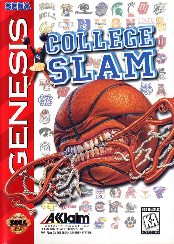 College Slam box art for Sega Genesis